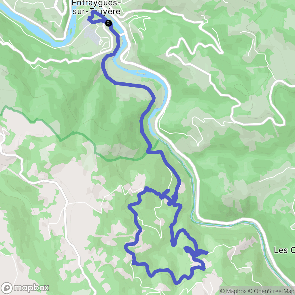 Entraygues-sur-Truyère : carte du parcours de randonnée - France