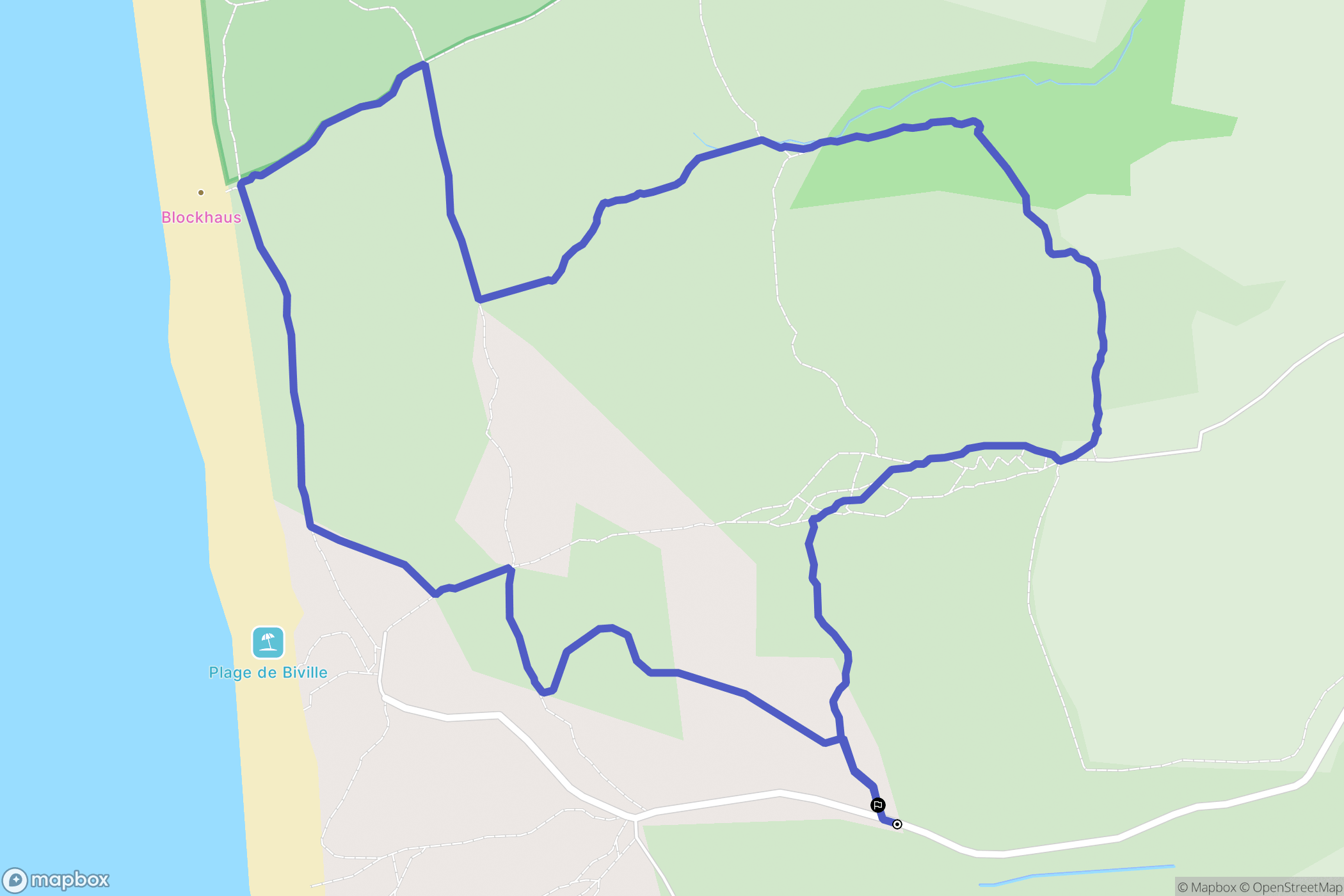 La Hague : carte du parcours de randonnée - France