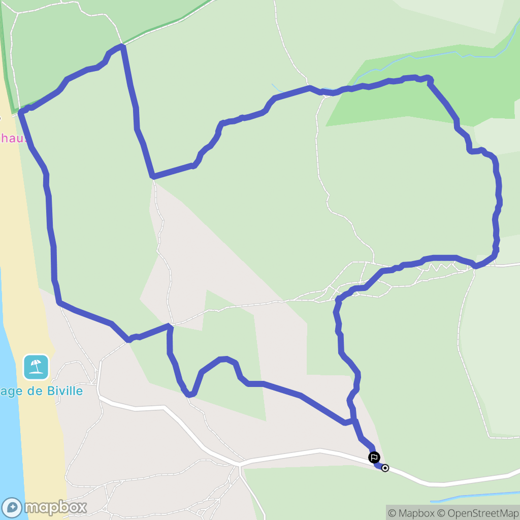 La Hague : carte du parcours de randonnée - France