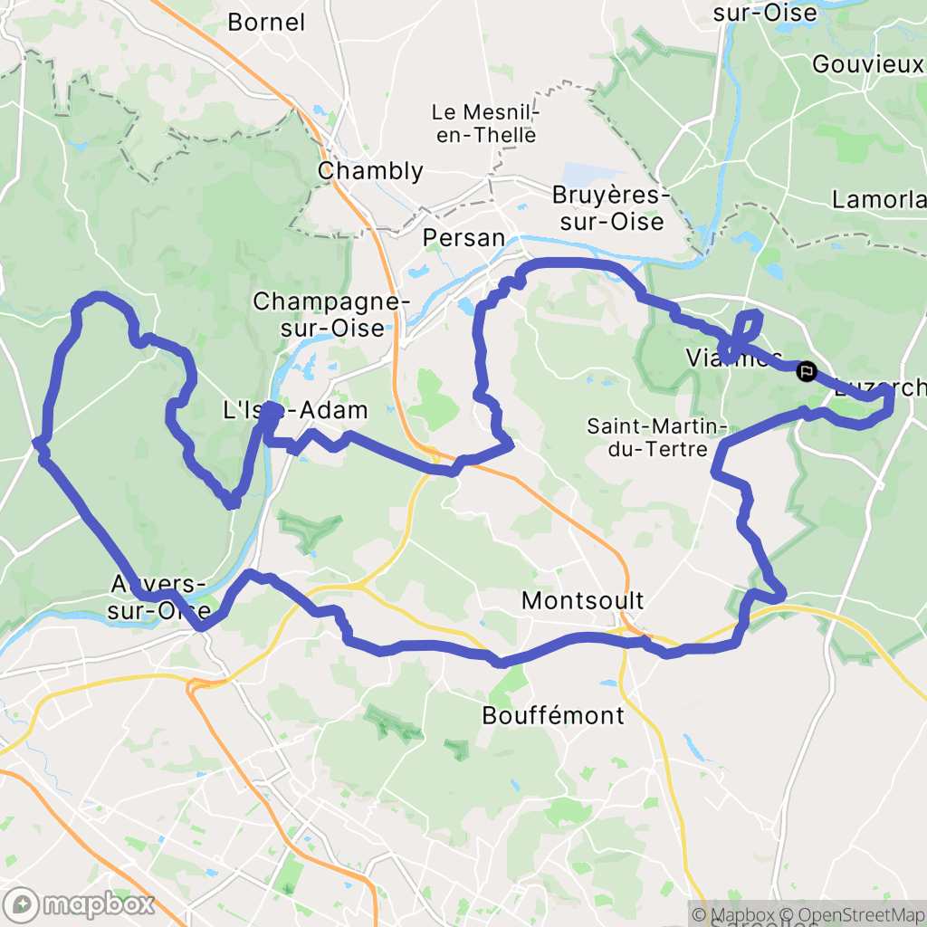 Seugy : carte du parcours de randonnée - France