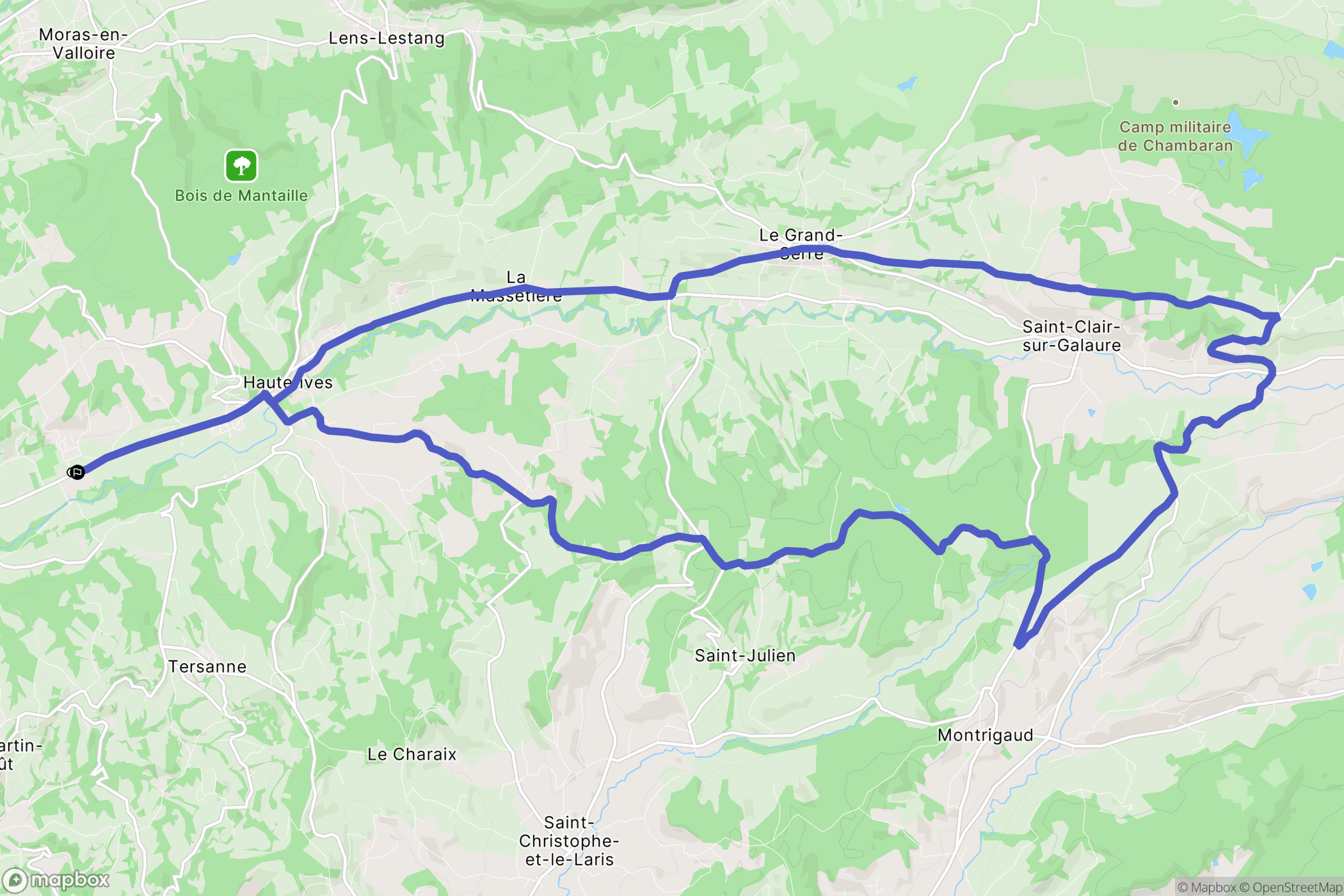 Hauterives : carte du parcours de randonnée - France