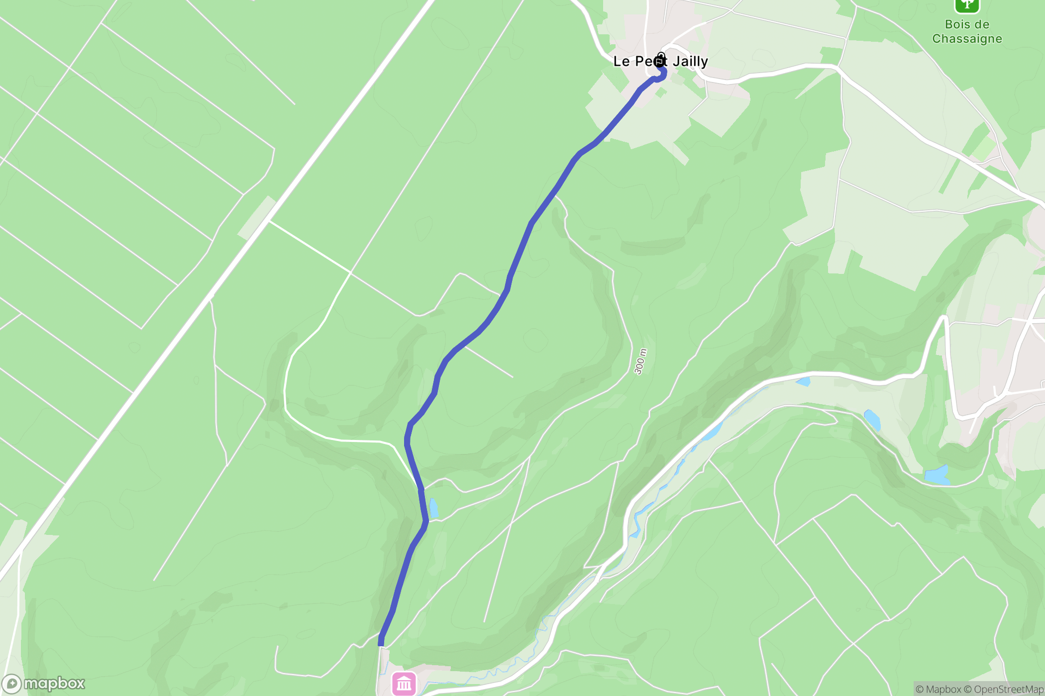 Touillon : carte du parcours de randonnée - France