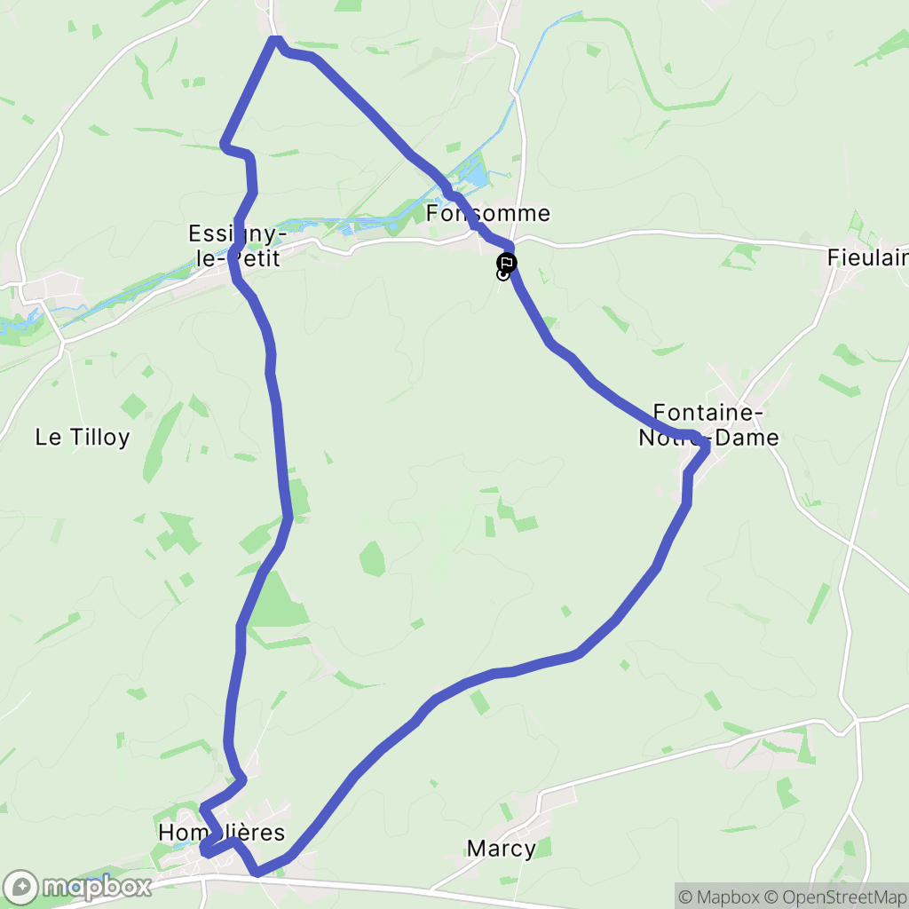 Fonsomme : carte du parcours de randonnée - France