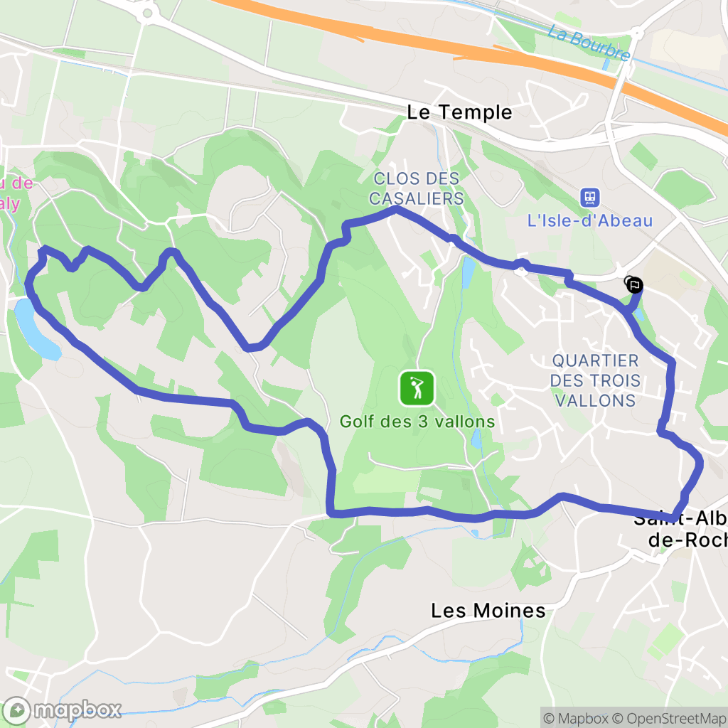 L'Isle-d'Abeau : carte du parcours de randonnée - France