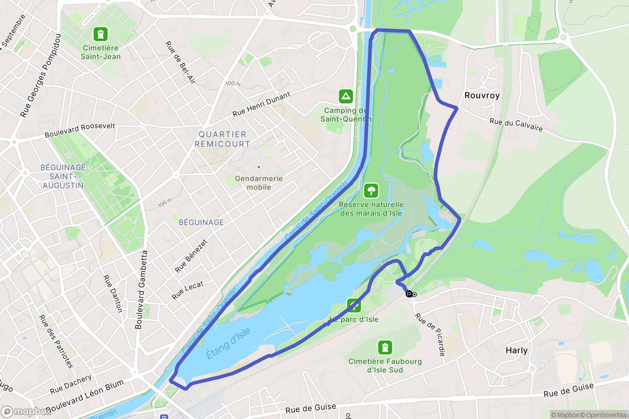 Harly : carte du parcours de randonnée - France