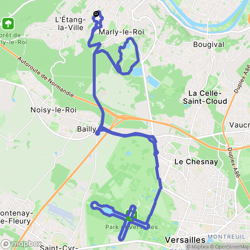 Marly-le-Roi : carte du parcours de randonnée - France
