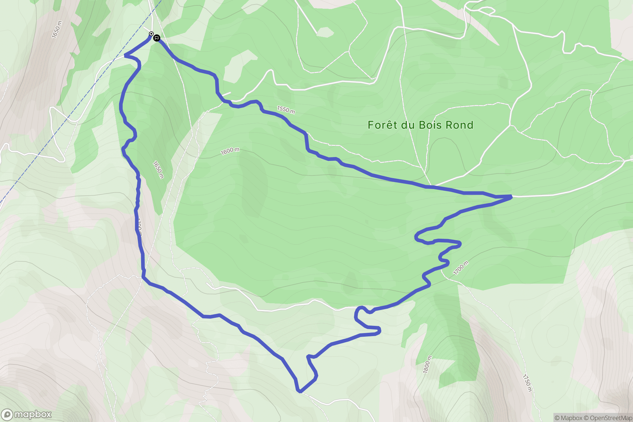 Dévoluy : carte du parcours de randonnée - France