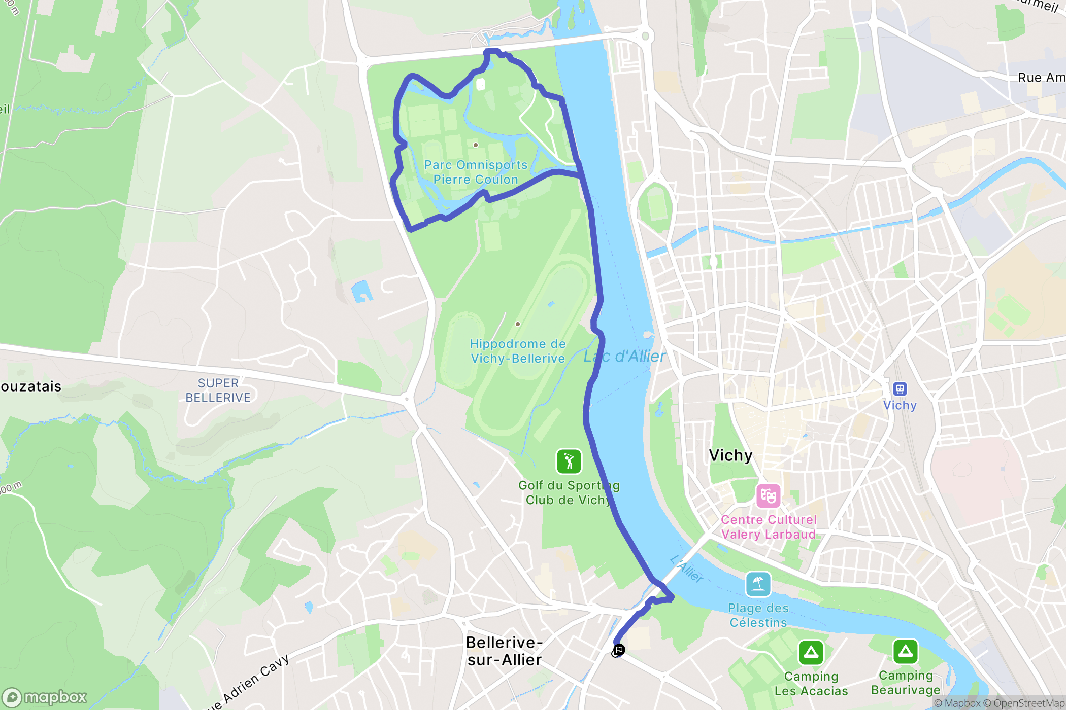 Bellerive-sur-Allier : carte du parcours de randonnée - France