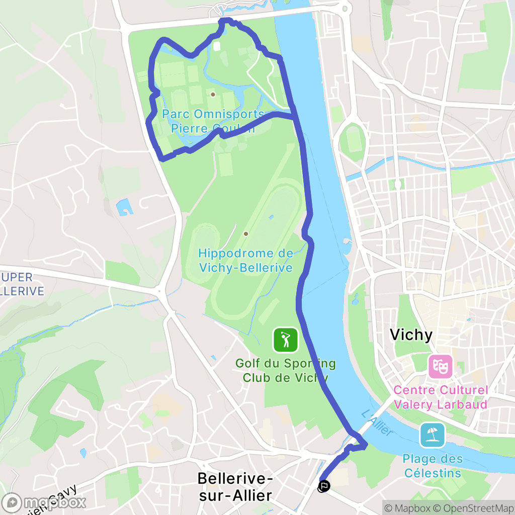 Bellerive-sur-Allier : carte du parcours de randonnée - France