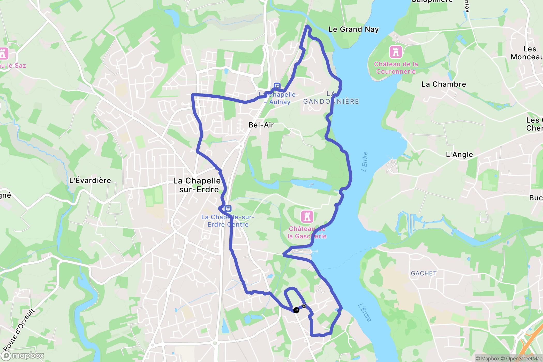 La Chapelle-sur-Erdre : carte du parcours de randonnée - France