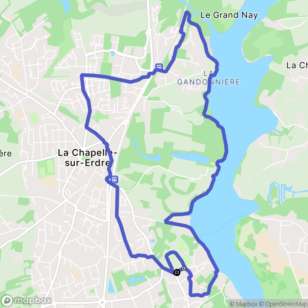 La Chapelle-sur-Erdre : carte du parcours de randonnée - France