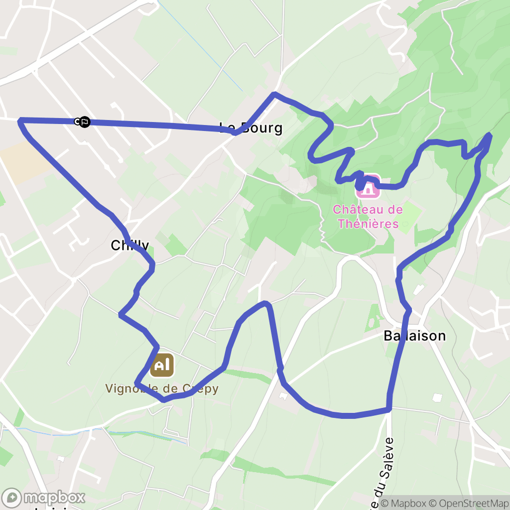 Douvaine : carte du parcours de randonnée - France