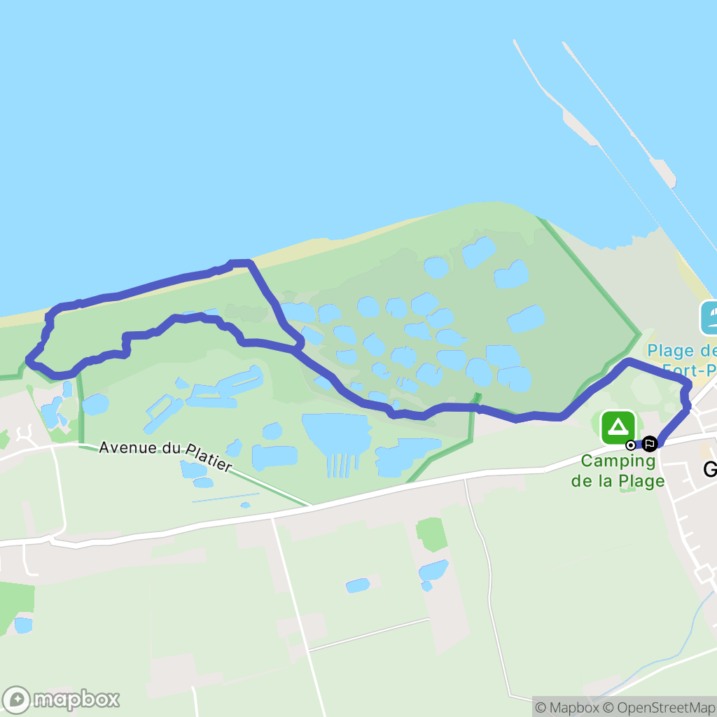 Grand-Fort-Philippe : carte du parcours de randonnée - France