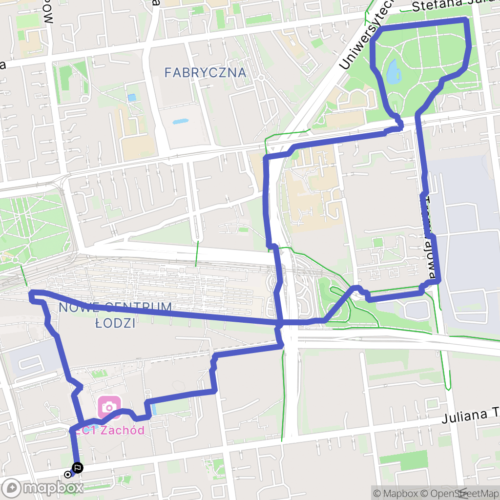 Łódź: mapa trasy - Poland