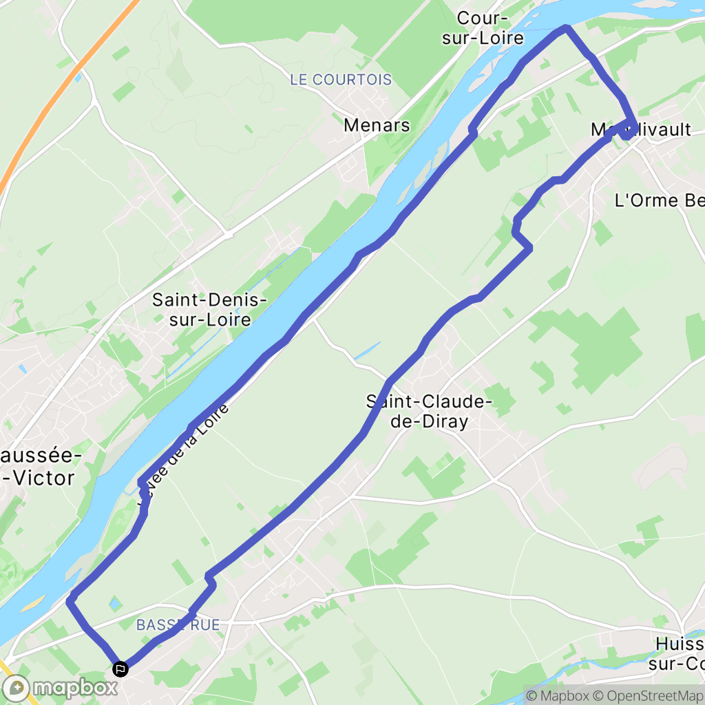Vineuil : carte du parcours de randonnée - France