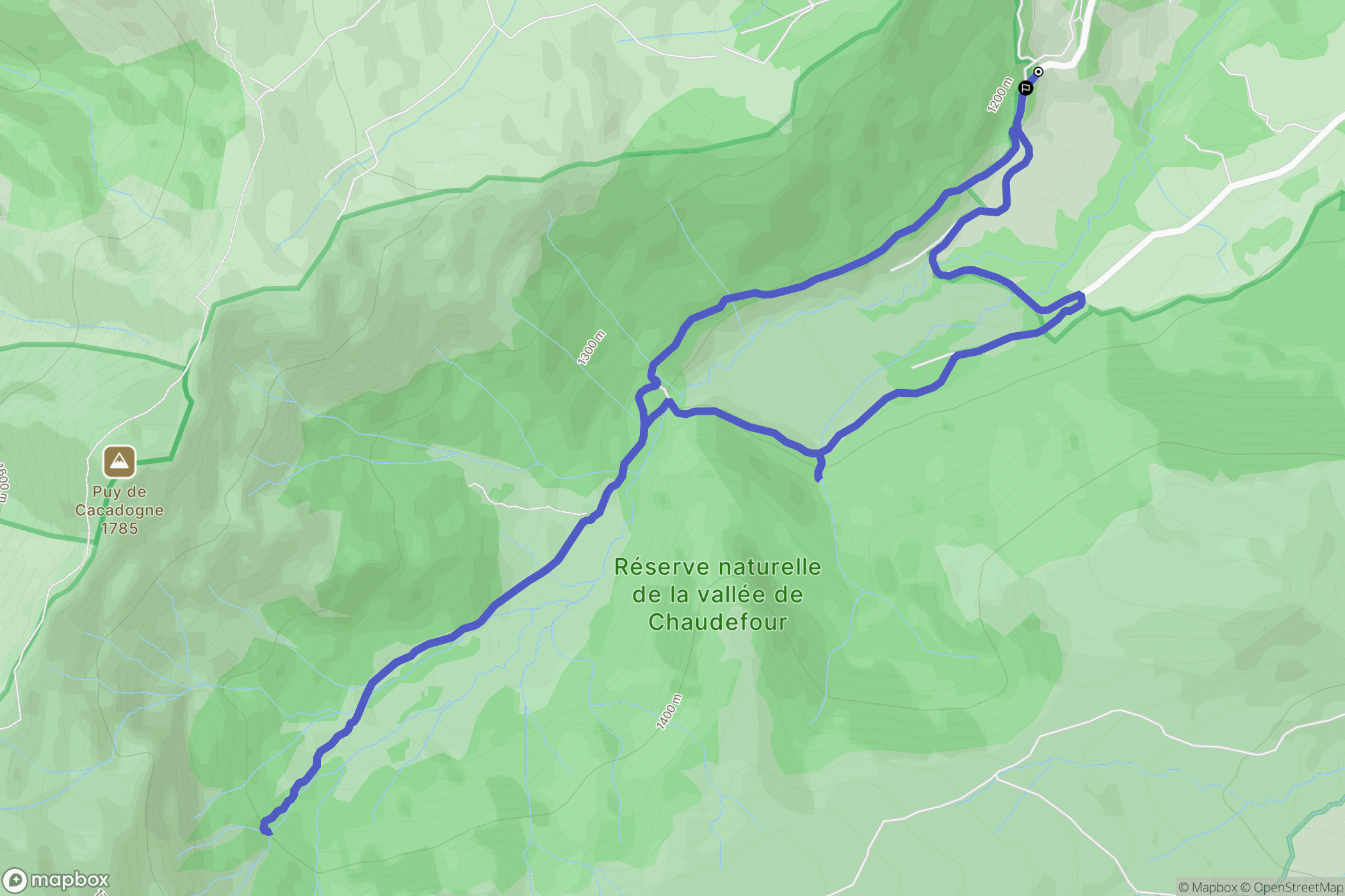 Chambon-sur-Lac : carte du parcours de randonnée - France