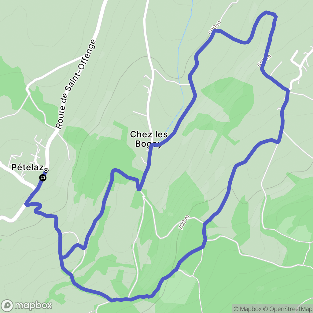 Cusy : carte du parcours de randonnée - France
