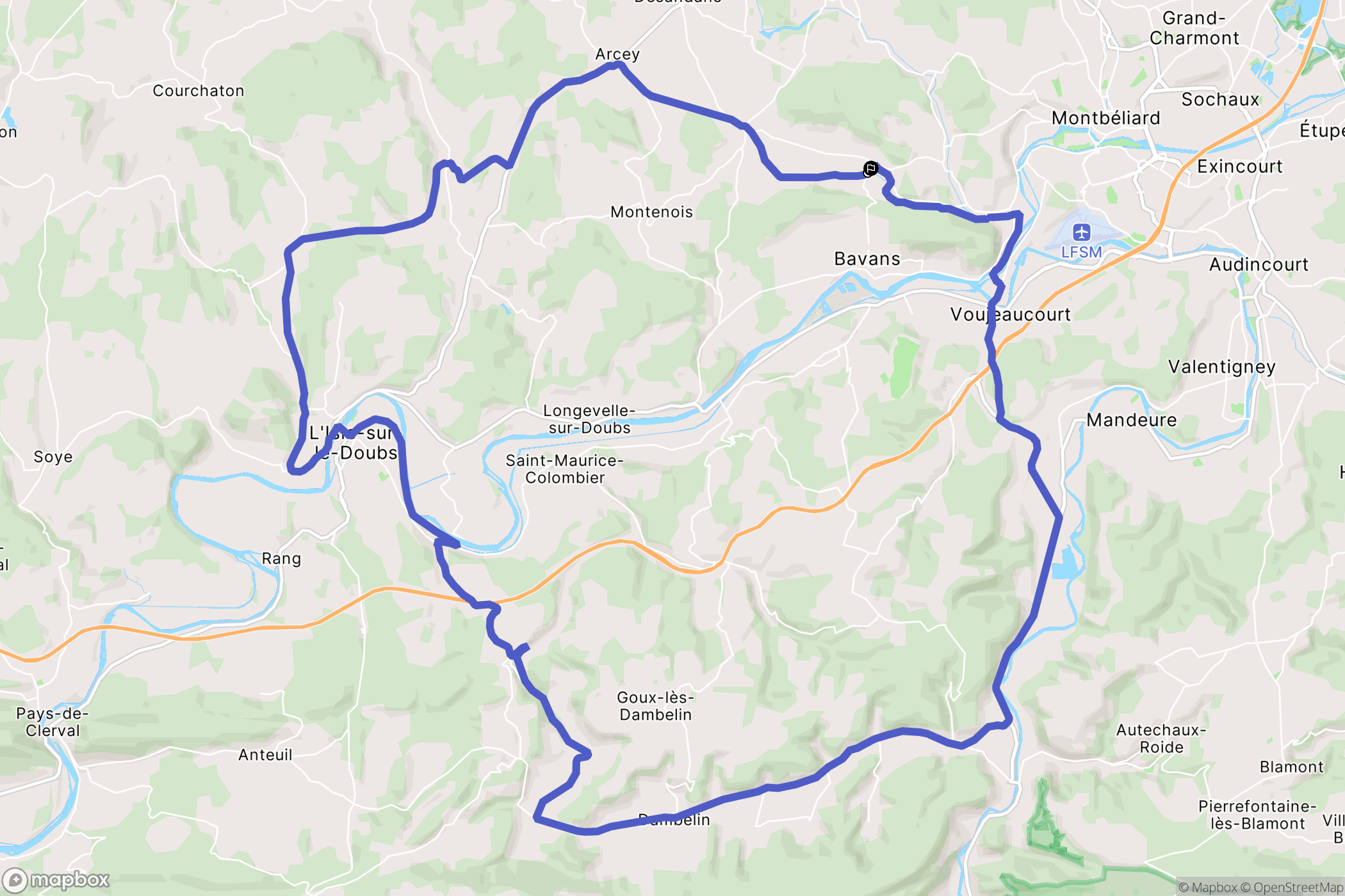 Présentevillers : carte du parcours de randonnée - France