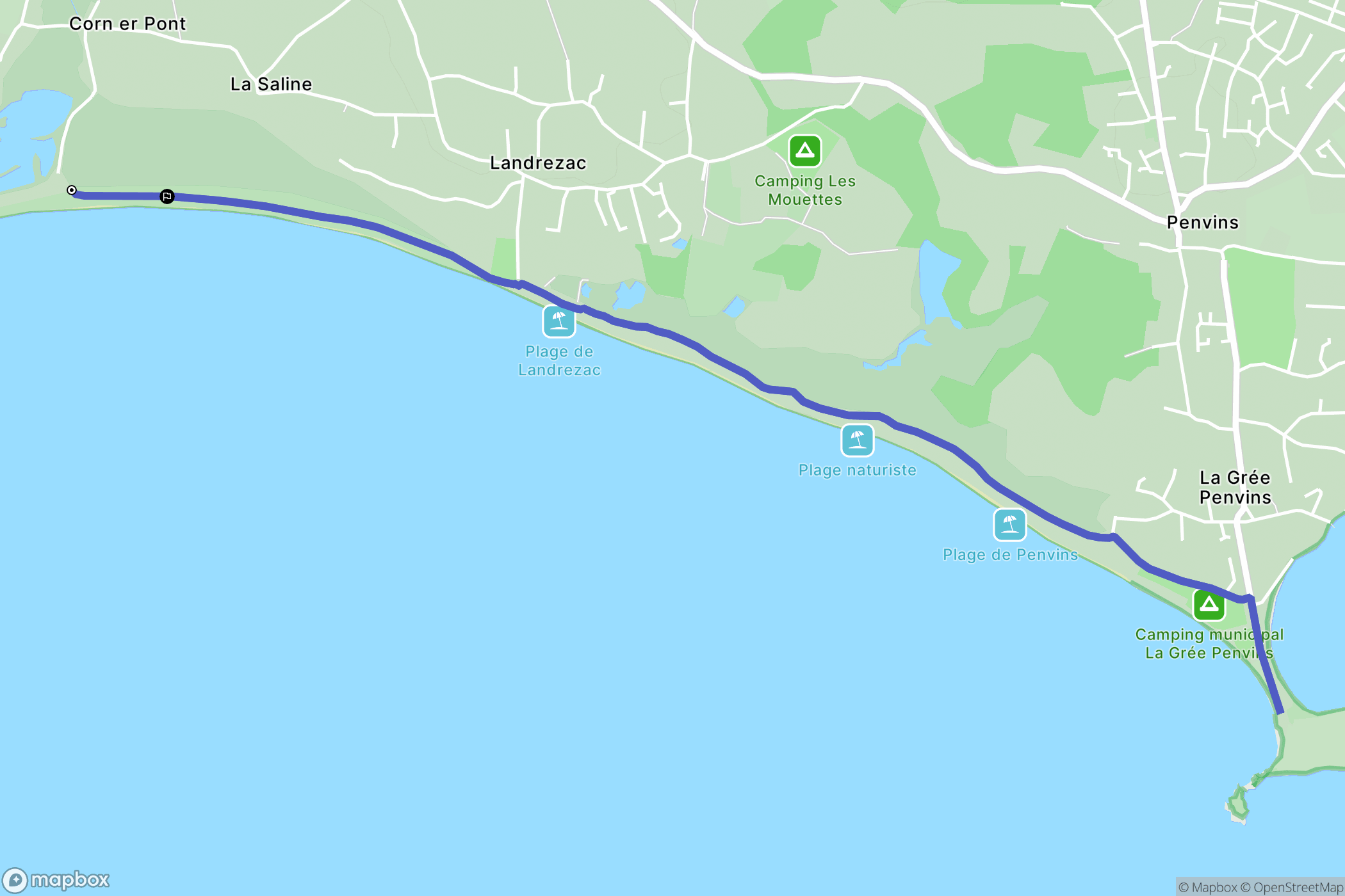 Sarzeau : carte du parcours de randonnée - France