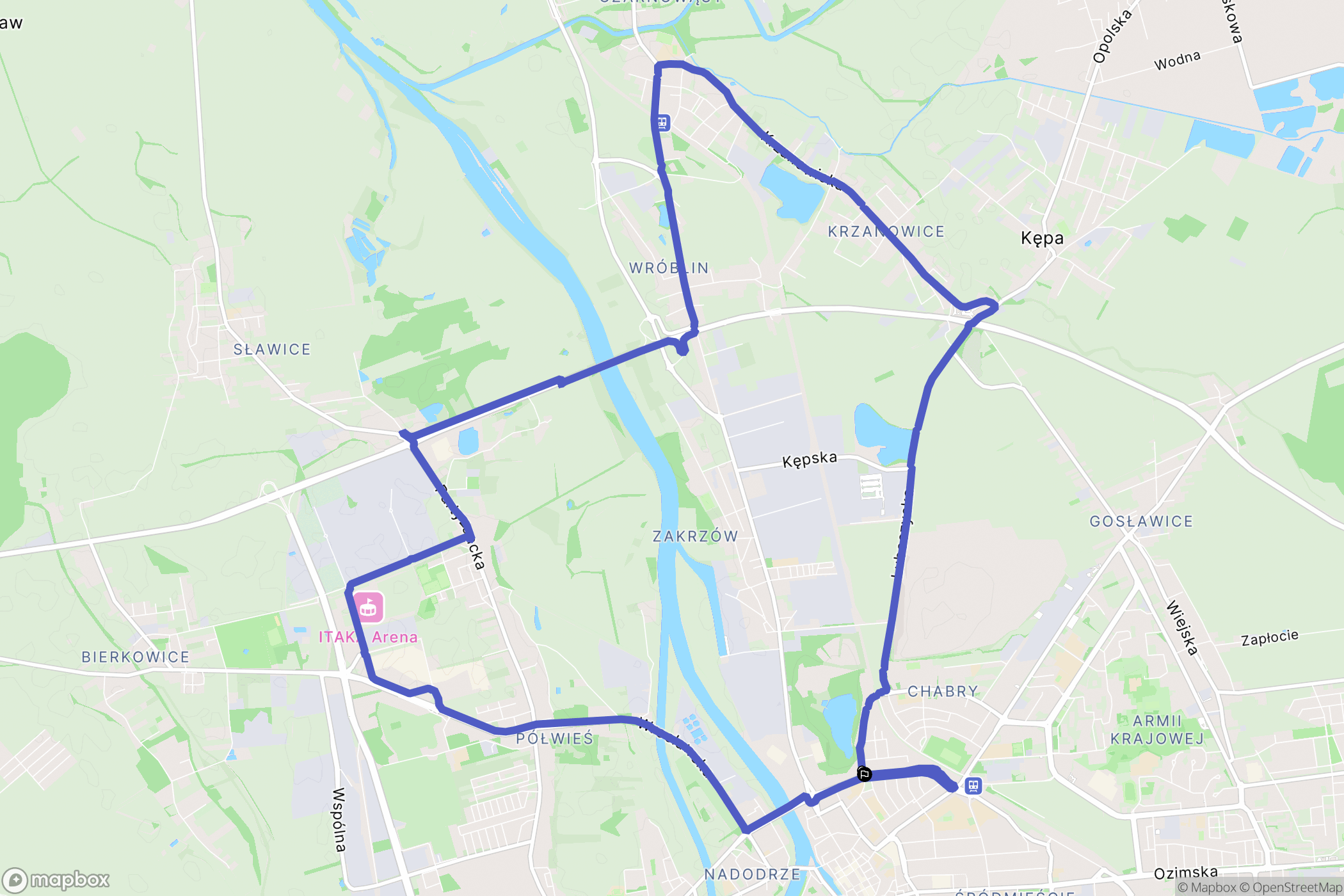 Opole: mapa trasy - Poland