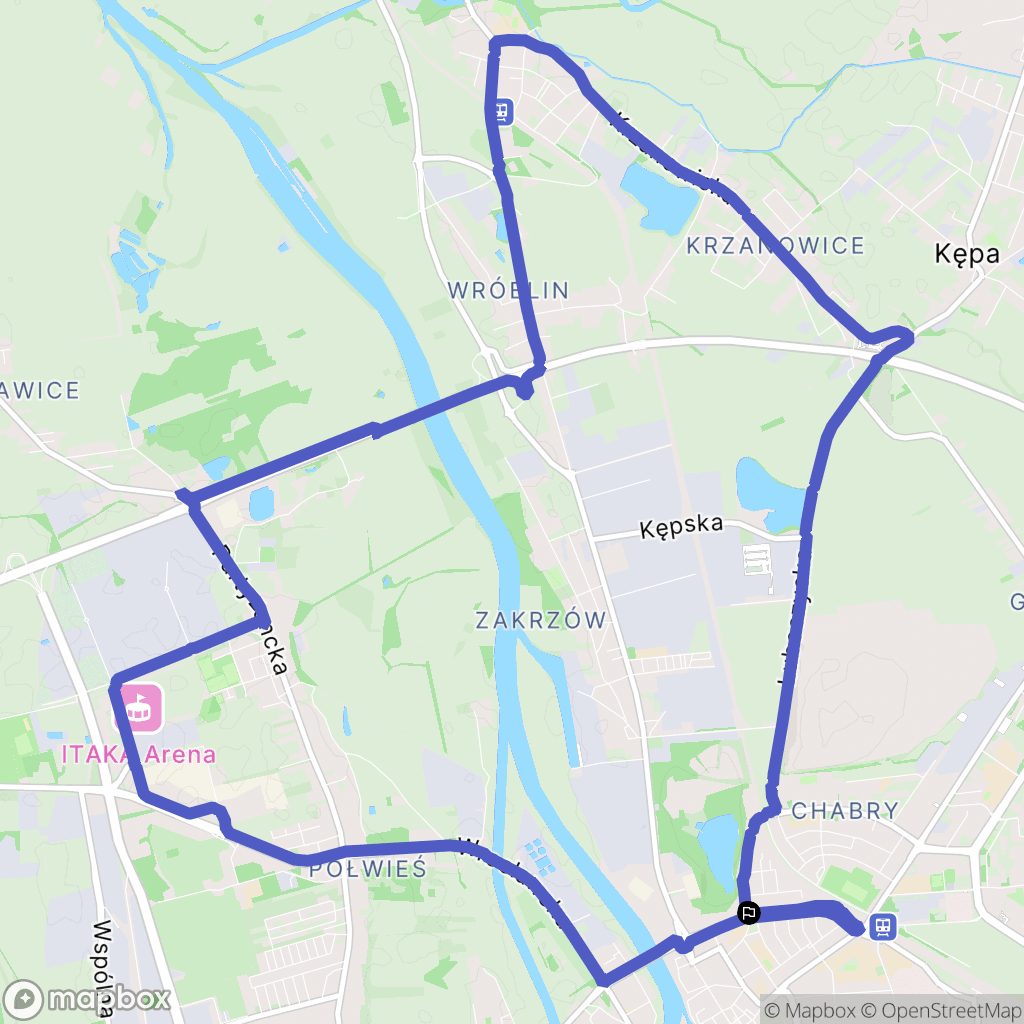 Opole: mapa trasy - Poland
