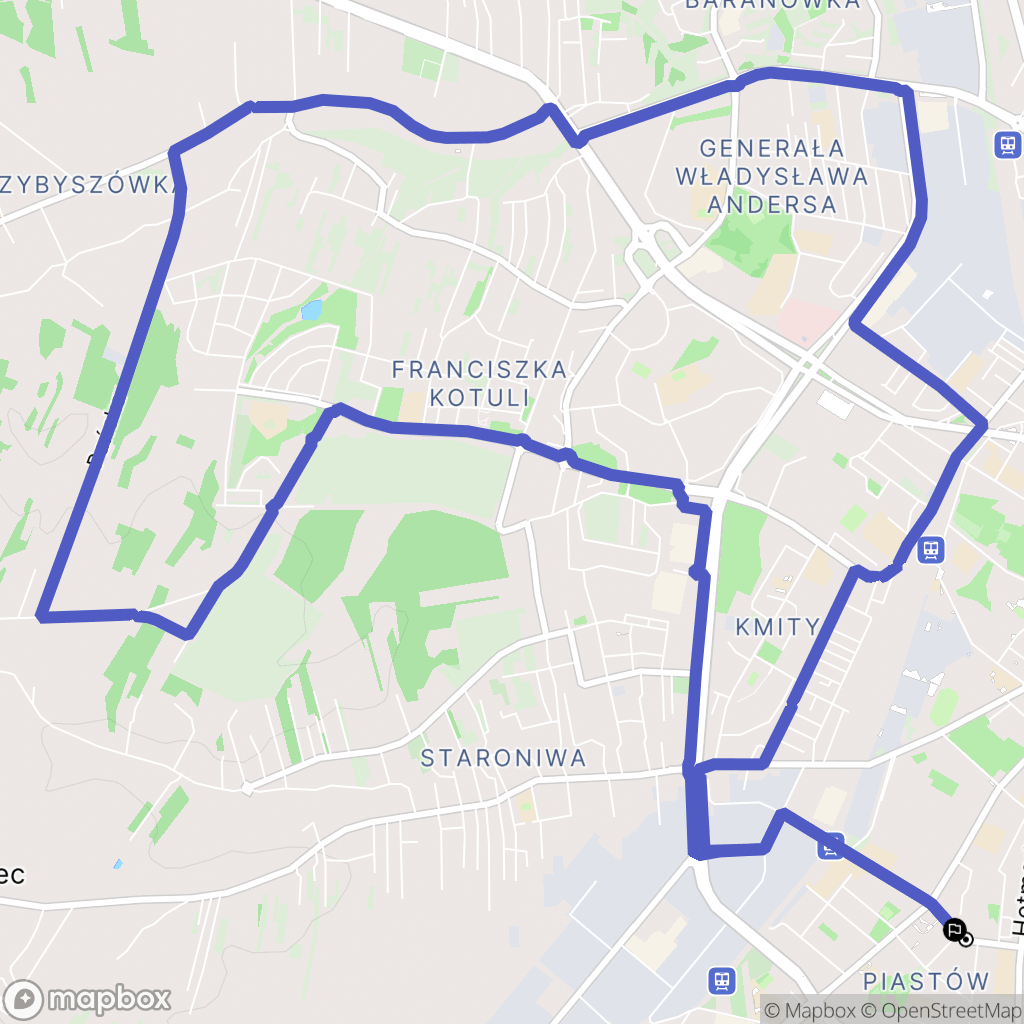 Rzeszów: mapa trasy - Poland
