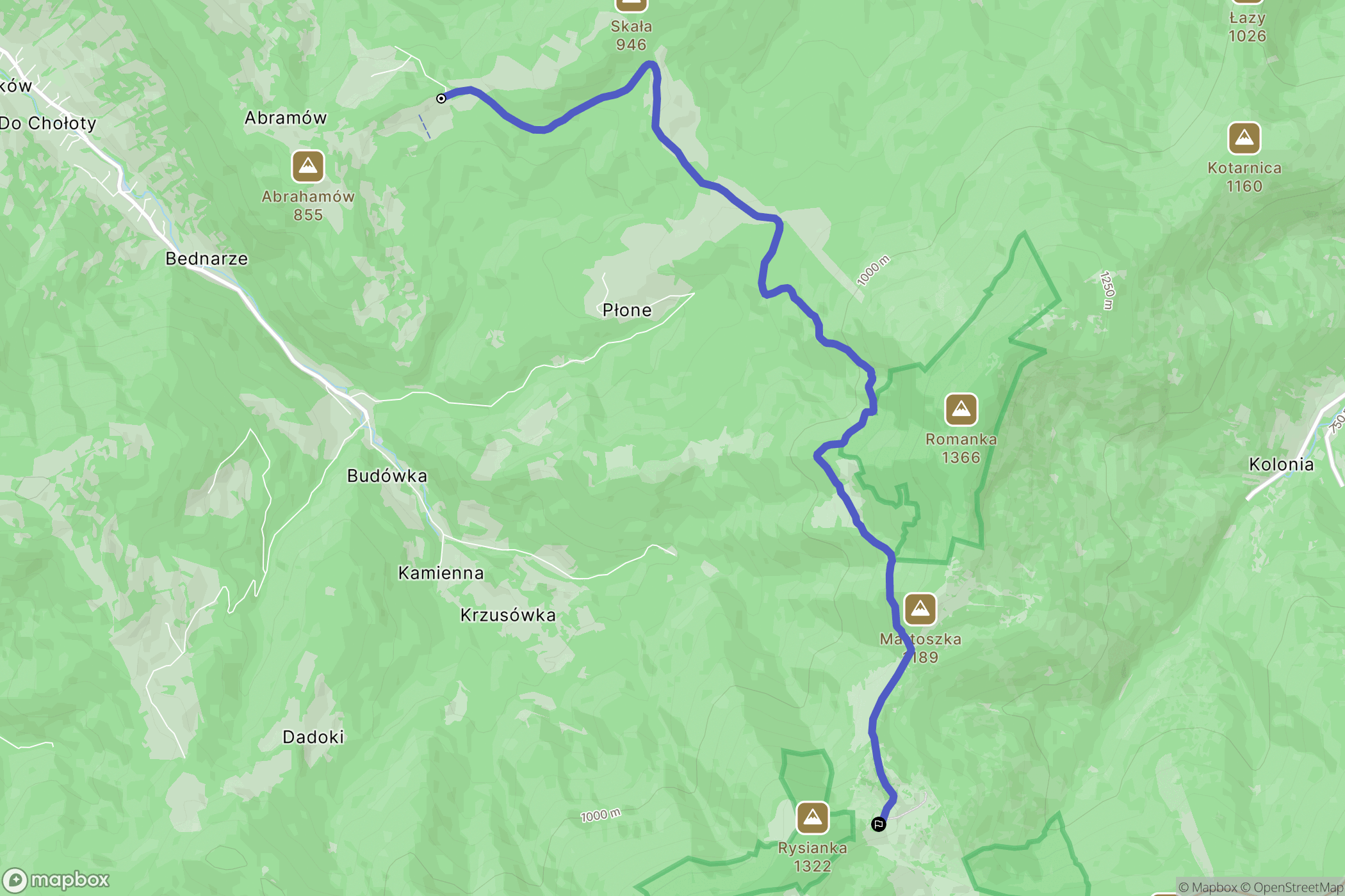 Żabnica: mapa trasy - Poland