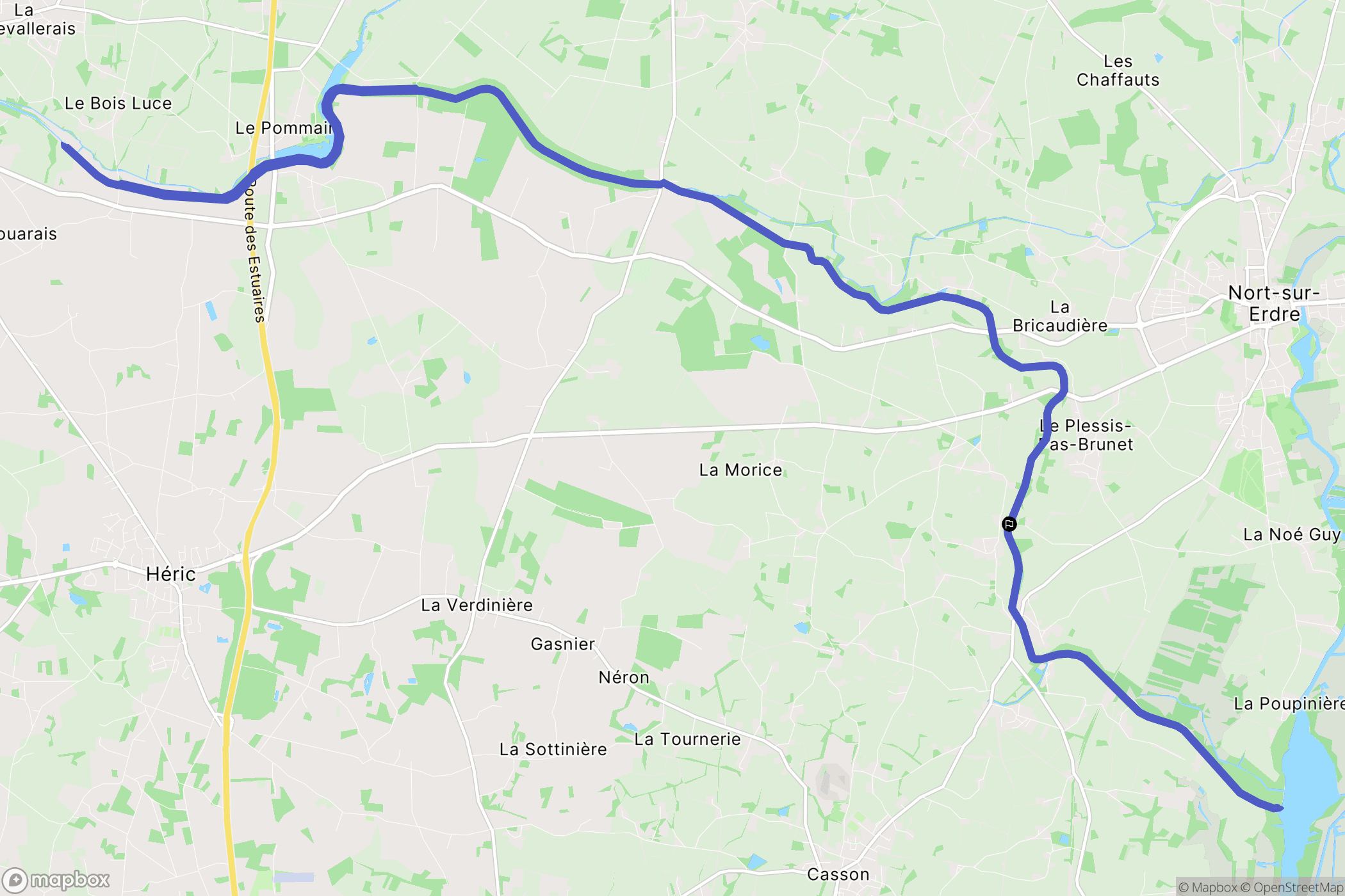 Nort-sur-Erdre : carte du parcours de randonnée - France