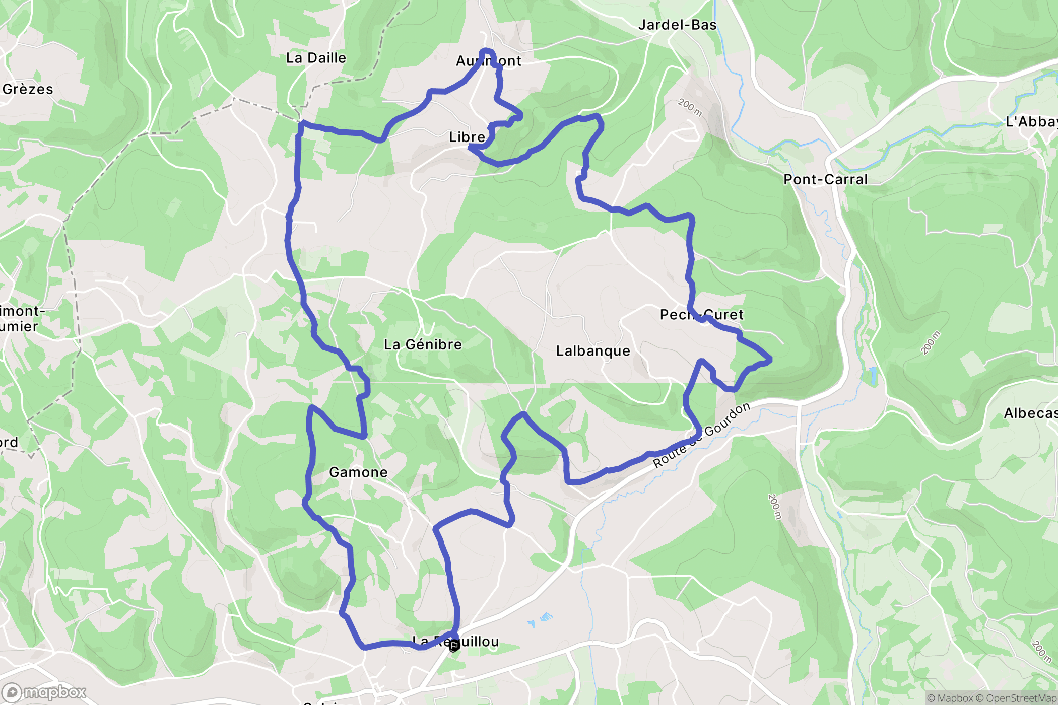 Salviac : carte du parcours de randonnée - France