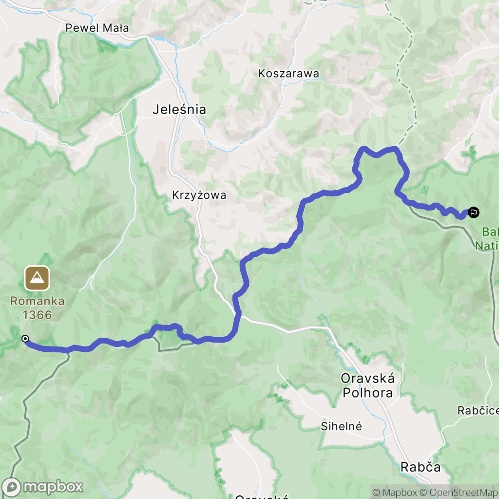 Sopotnia Wielka: mapa trasy - Poland