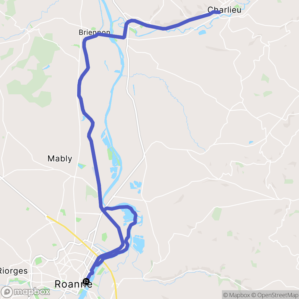 Roanne : carte du parcours de randonnée - France