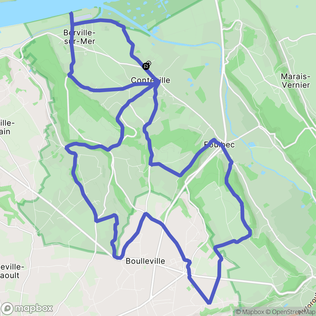 Conteville : carte du parcours de randonnée - France