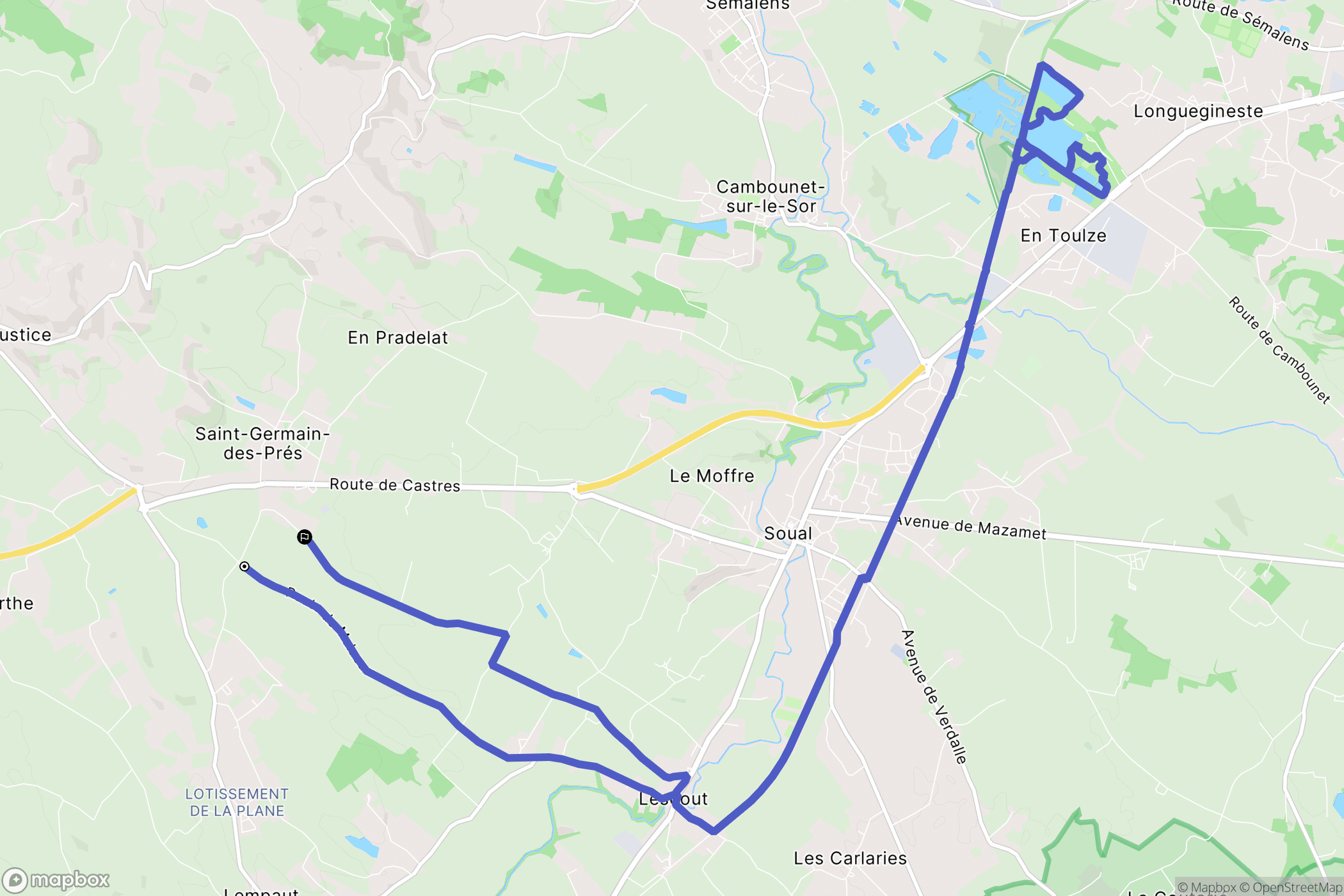 Saint-Germain-des-Prés : carte du parcours de randonnée - France