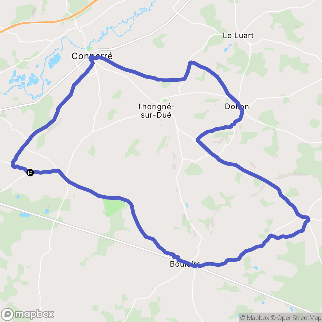 Soulitré : carte du parcours de randonnée - France