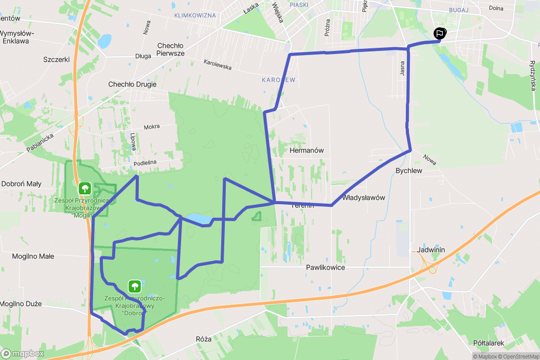 Pabianice: mapa trasy - Poland