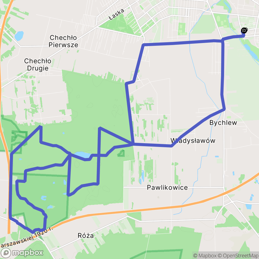Pabianice: mapa trasy - Poland