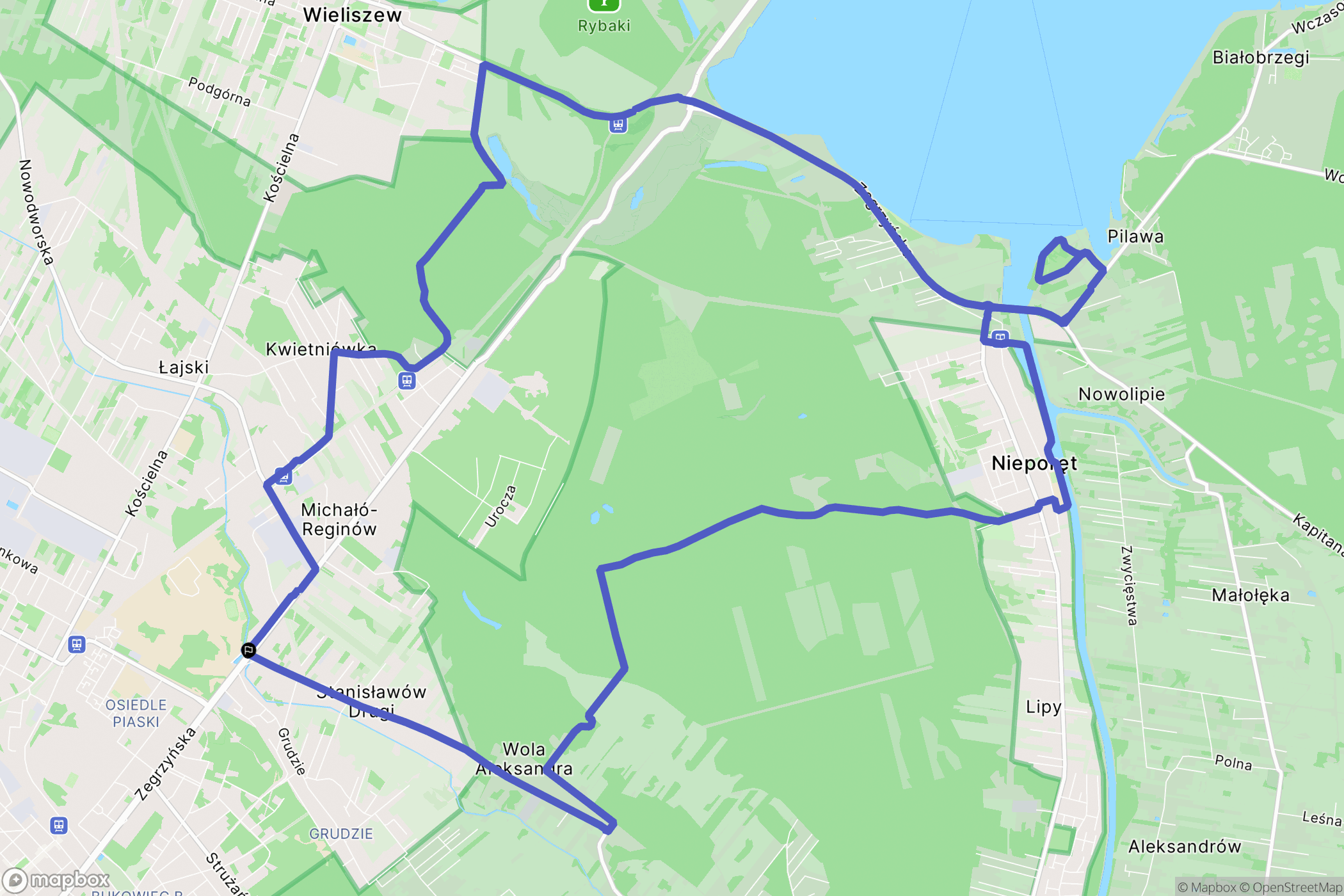 Michałów-Reginów: mapa trasy - Poland