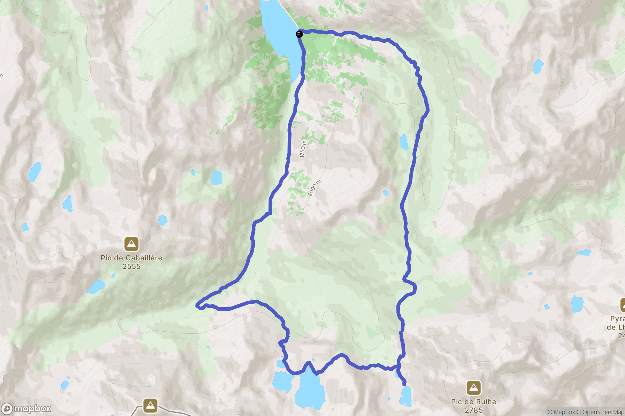 Aston : carte du parcours de randonnée - France