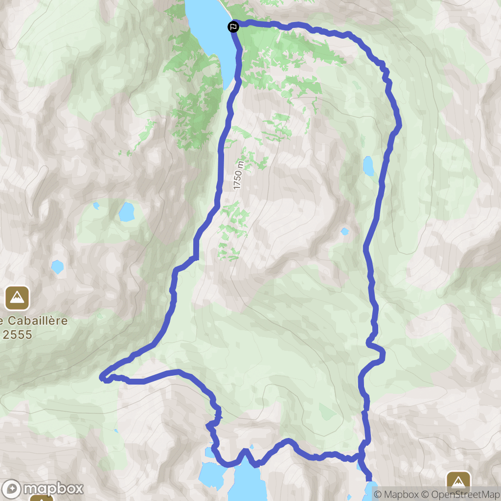 Aston : carte du parcours de randonnée - France