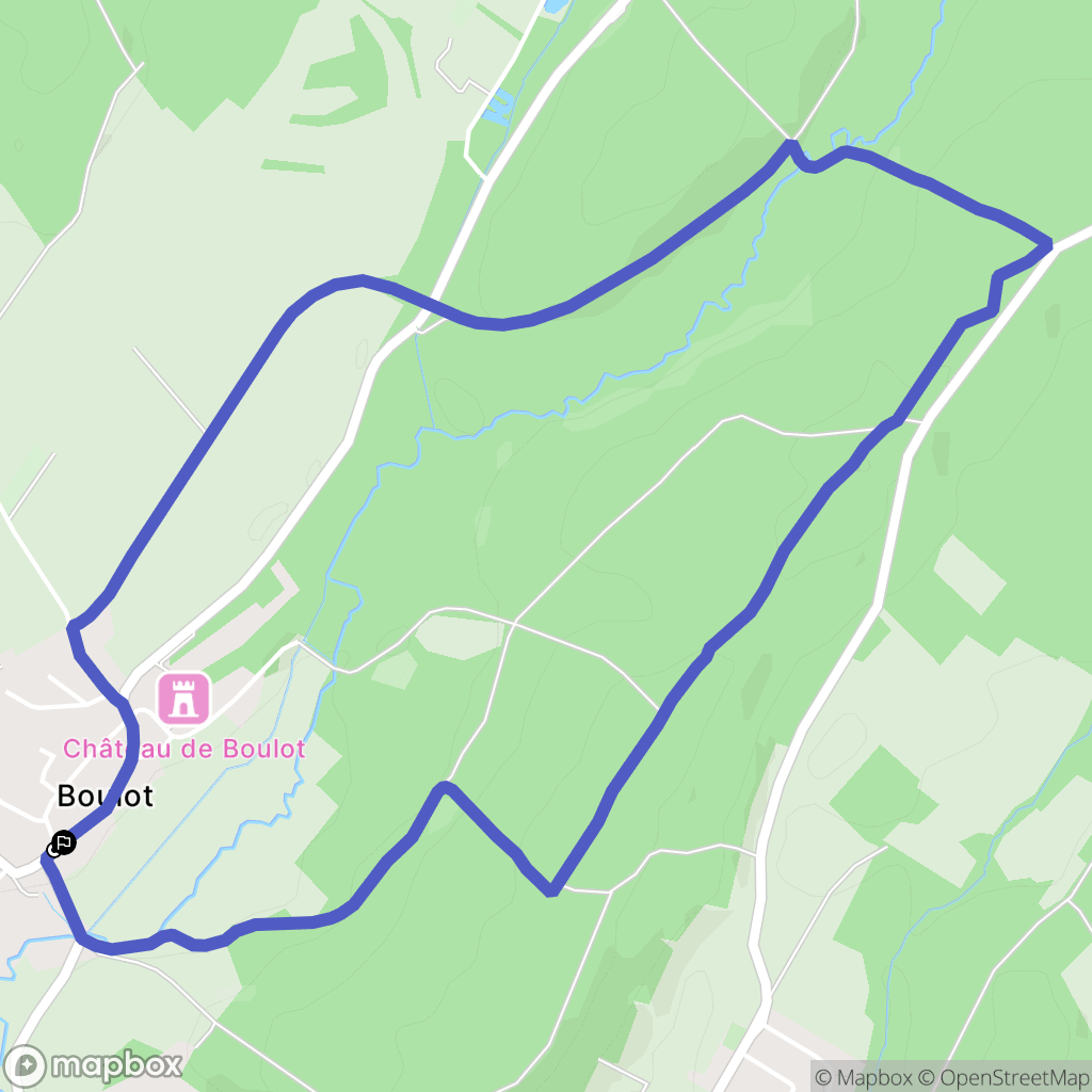Boulot : carte du parcours de randonnée - France