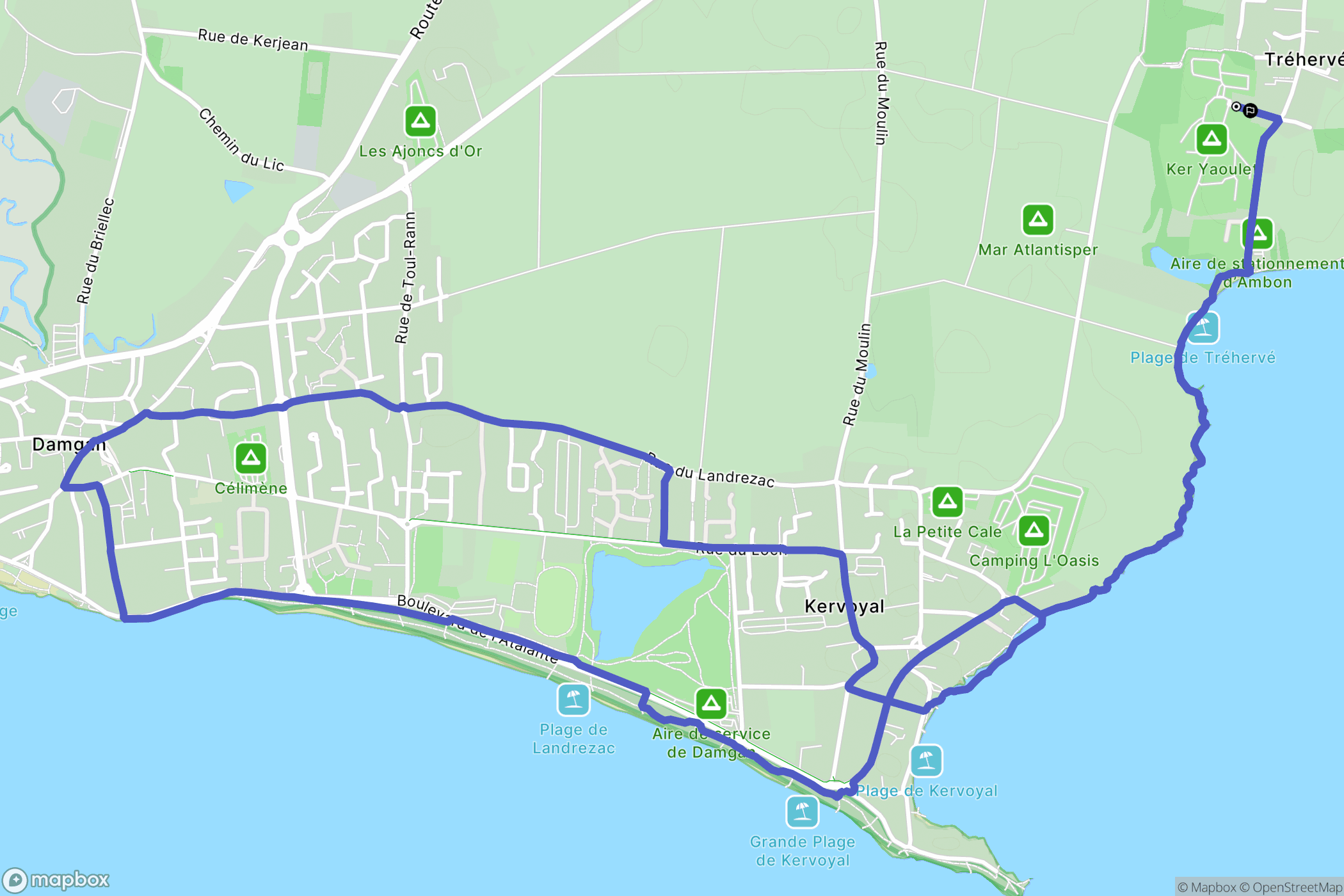 Ambon : carte du parcours de randonnée - France
