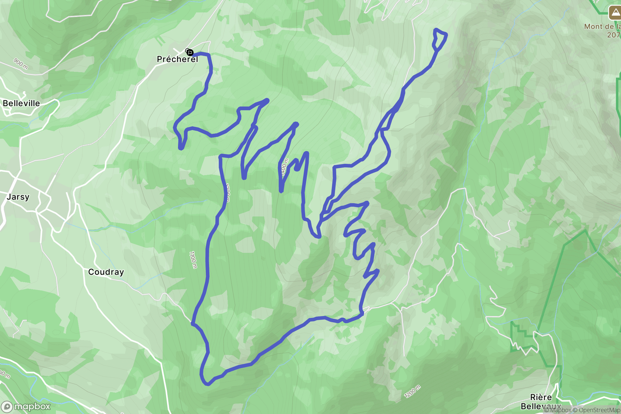 Jarsy : carte du parcours de randonnée - France