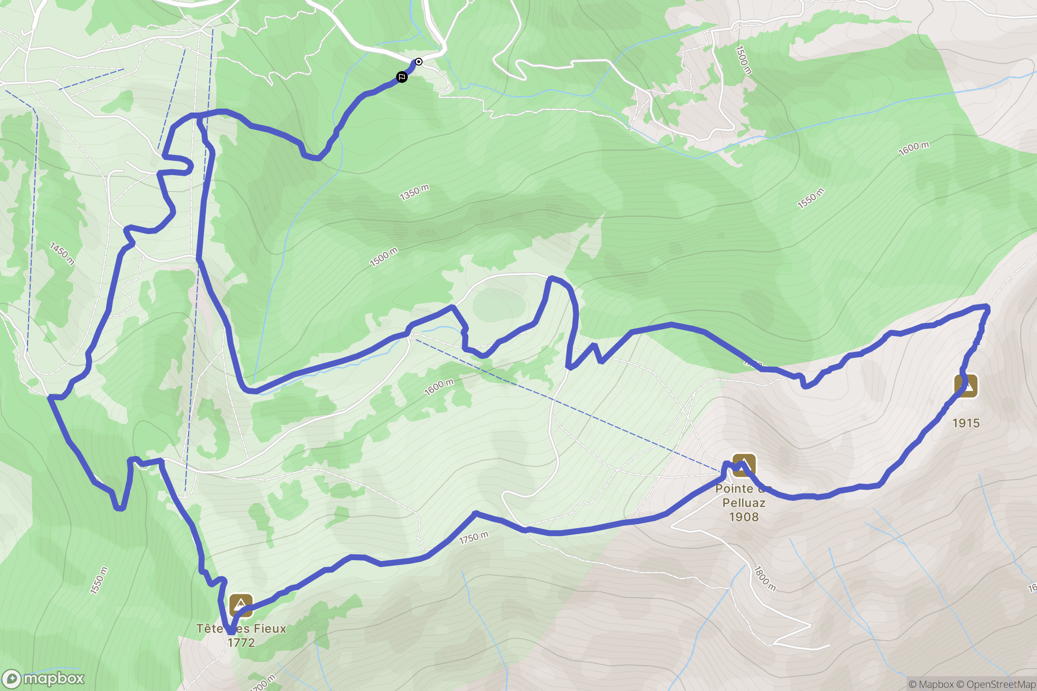 Bernex : carte du parcours de randonnée - France