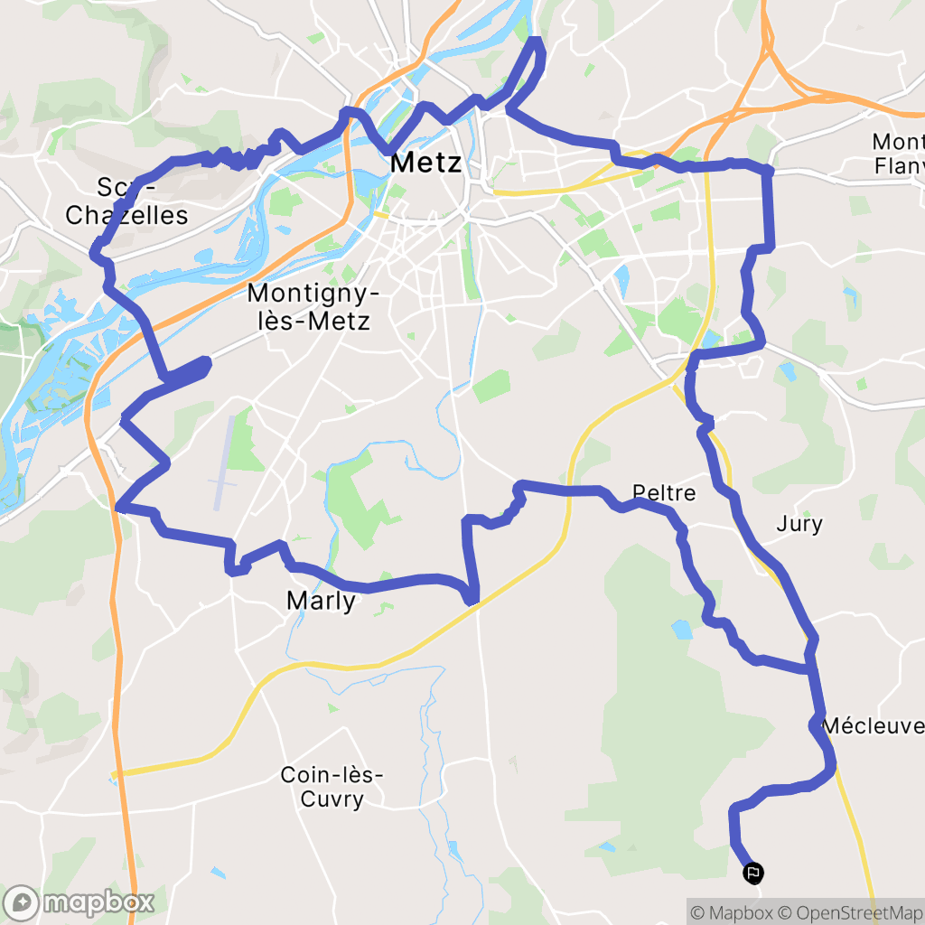 Orny : carte du parcours de randonnée - France