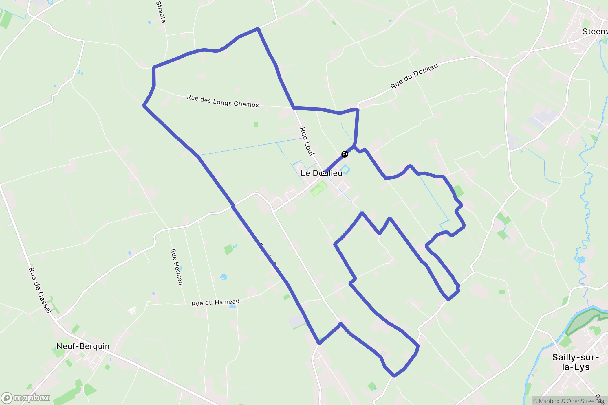 Le Doulieu : carte du parcours de randonnée - France