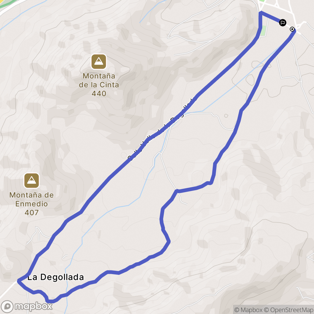 Yaiza : carte du parcours de randonnée - Spain