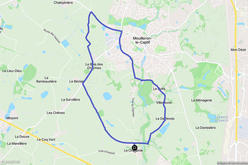 Mouilleron-le-Captif : carte du parcours de randonnée - France