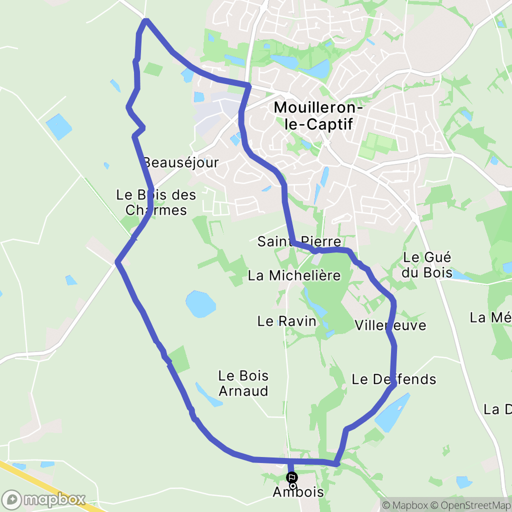 Mouilleron-le-Captif : carte du parcours de randonnée - France