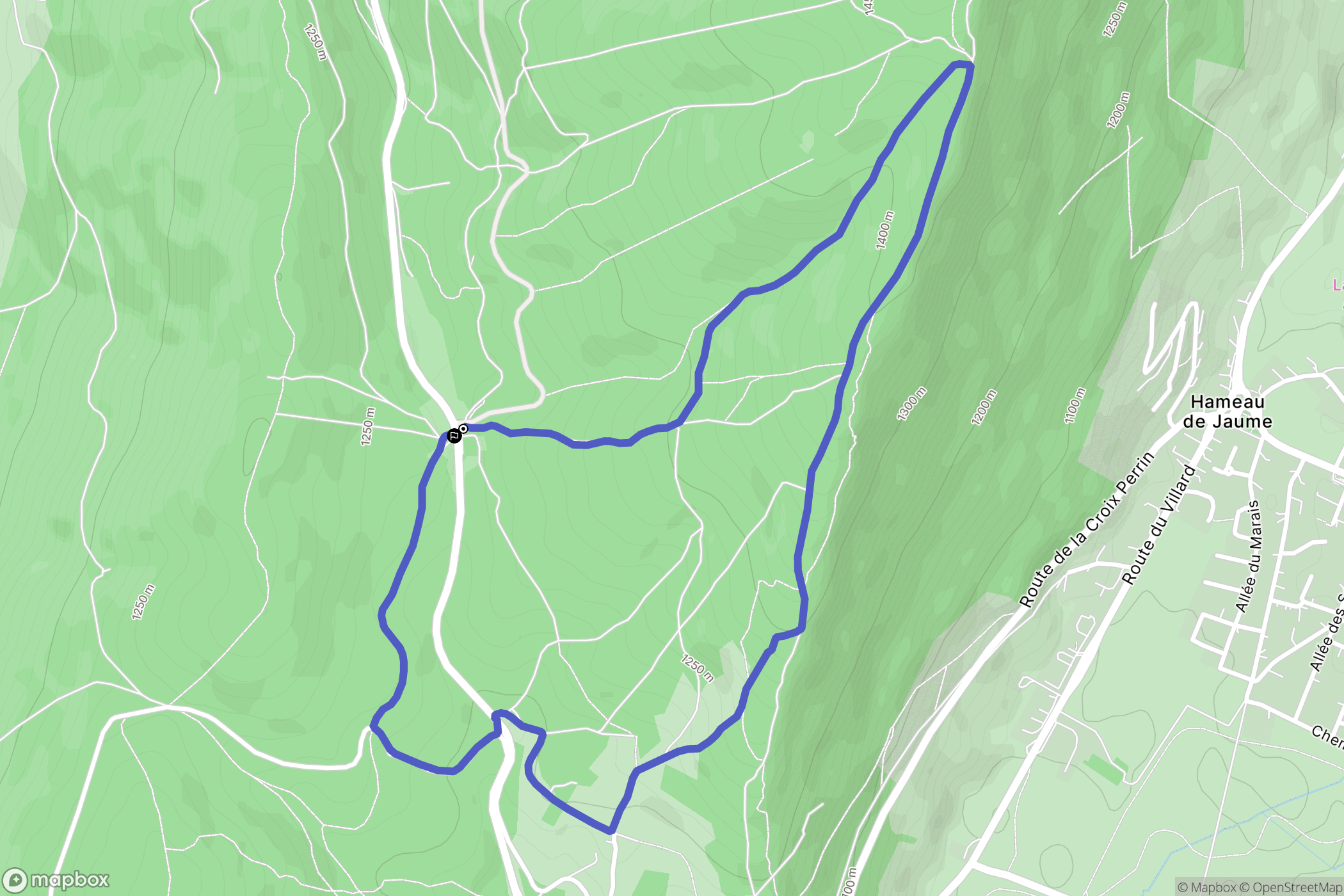 Lans-en-Vercors : carte du parcours de randonnée - France