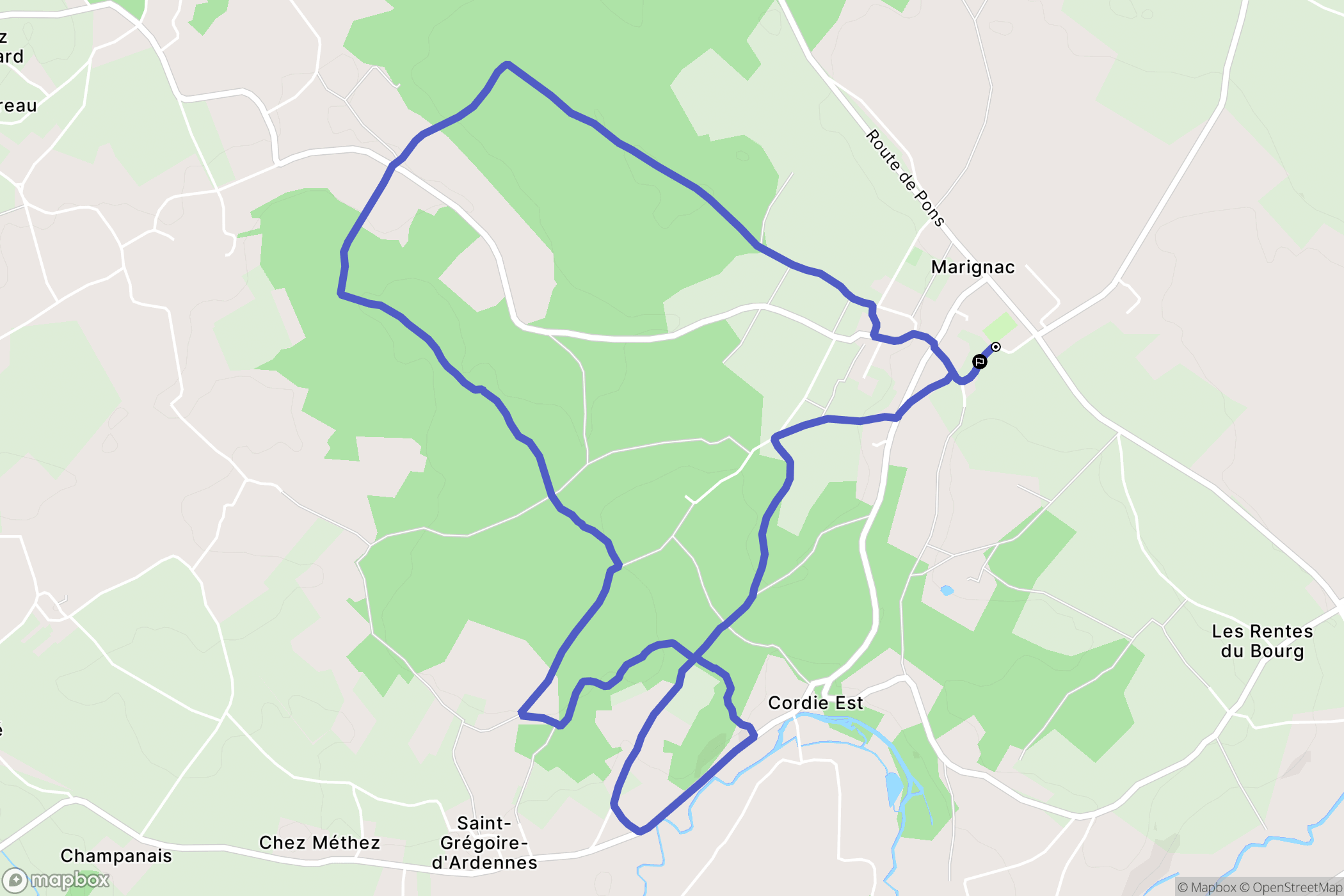 Marignac : carte du parcours de randonnée - France